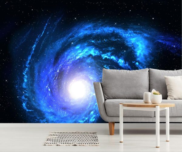 Space | Electric Blue Galaxy Spiral Wall Mural Space Space