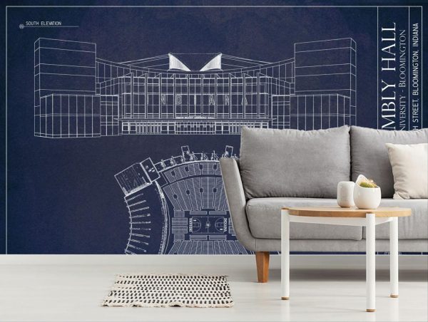 Sports | Indiana Assembly Hall Blueprint Wall Mural Sports Sports